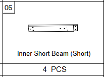 Meetsunny A31 Replacement Parts - Inner Short Beam (Short)(Model #06)