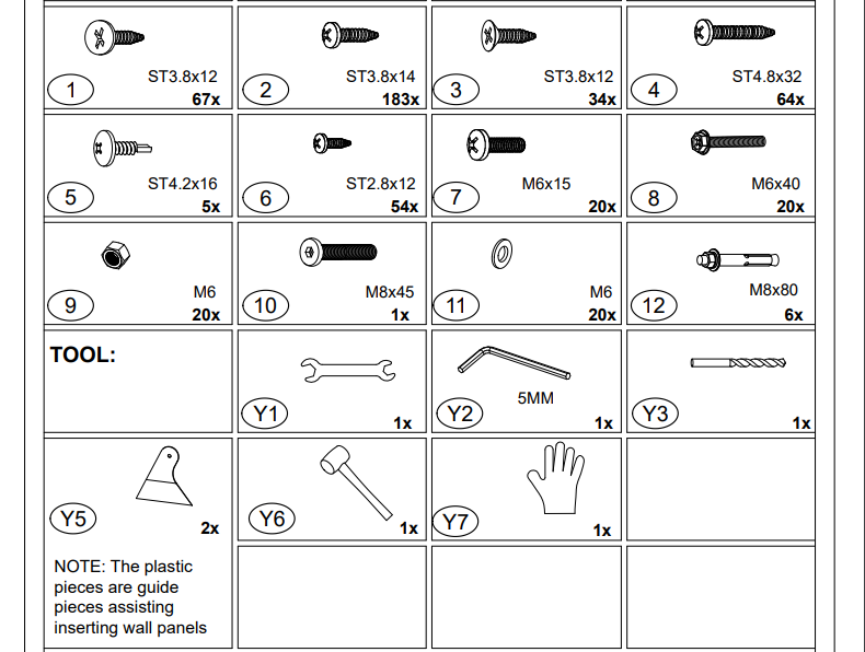 Meetsunny G02 Replacement Parts - Hardware Pack