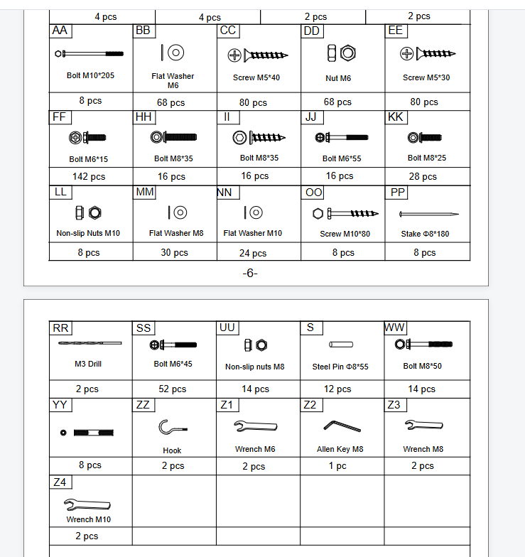 Meetsunny C35 Replacement Parts - Hardware Pack