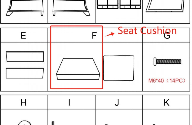 Meetsunny MA011 Replacement Parts -Seat Cushion (Model #F)