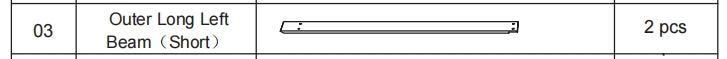 Meetsunny A03 Replacement Parts - Outer Long Left Beam(Short) (Model #03)