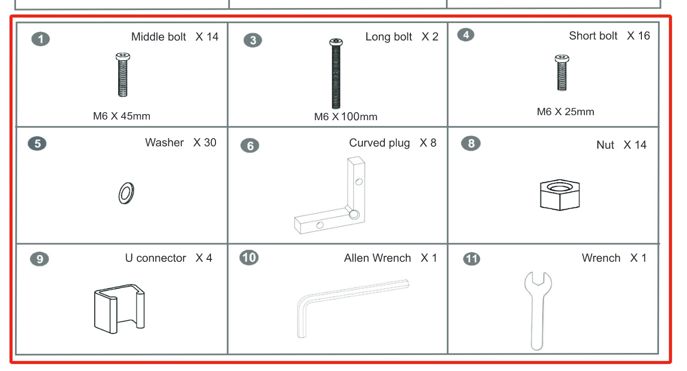 Meetsunny MA03-1 Replacement Parts - Hardware Pack