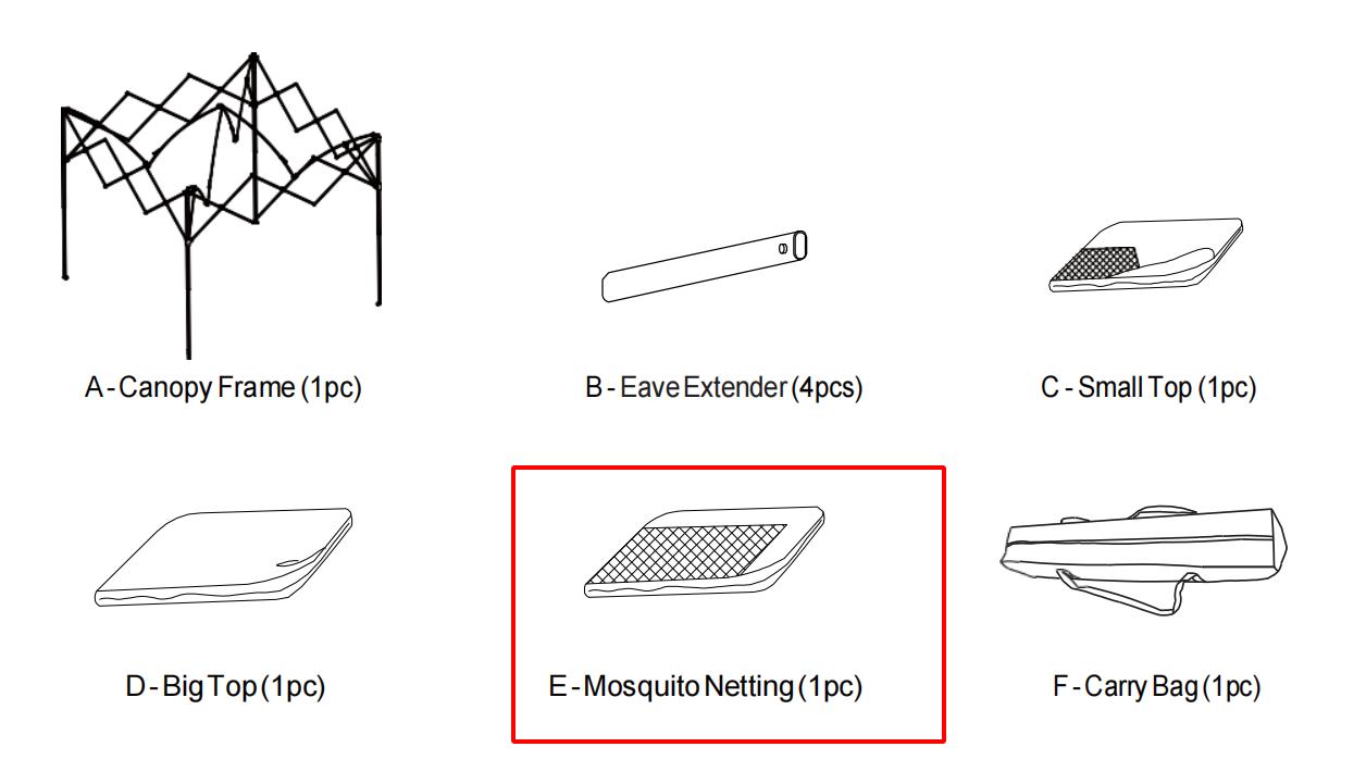 Meetsunny J01 Replacement Parts - Mosquito Netting (Model #E)