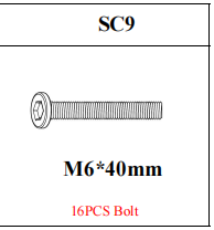 Meetsunny MA12-1 Replacement Parts - M6*40mm (Model #SC9)