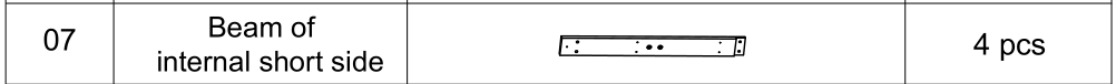 Meetsunny A25 Replacement Parts -Beam of internal short side (Model #07)
