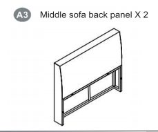 Meetsunny MA03-2 Replacement Parts - Middle sofa back panel (Model #A3)