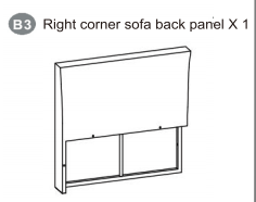 Meetsunny MA03-1 Replacement Parts - Right corner sofa back panel (Model #B3)
