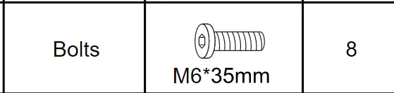 Meetsunny M65 Replacement Parts - Bolts M6*35mm (Model #G)