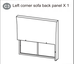 Meetsunny MA03-1 Replacement Parts - Left corner sofa back panel (Model #C3)