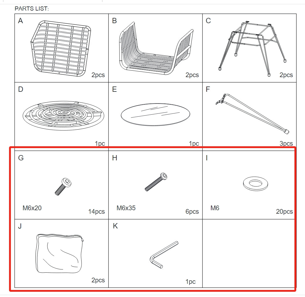 Meetsunny P05 Replacement Parts - Hardware Pack