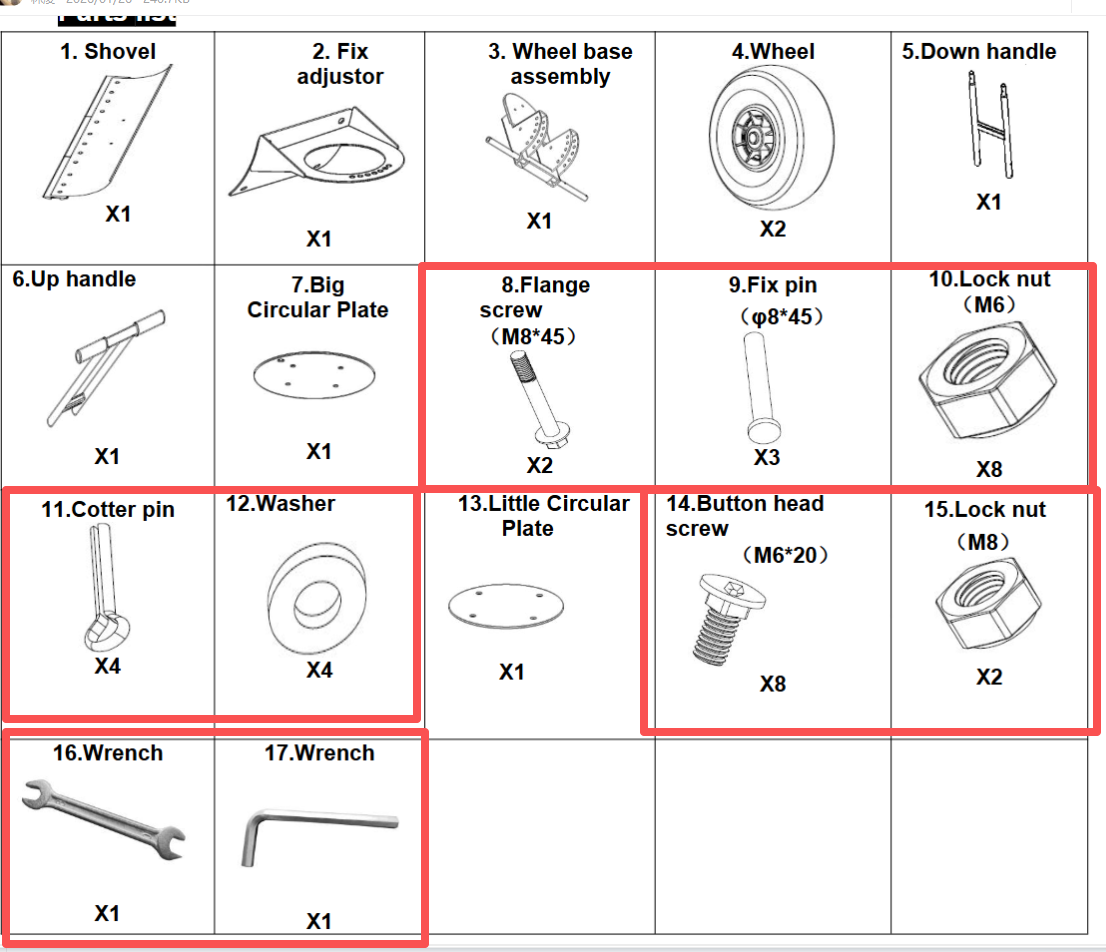 Meetsunny G09 Replacement Parts - Hardware Pack