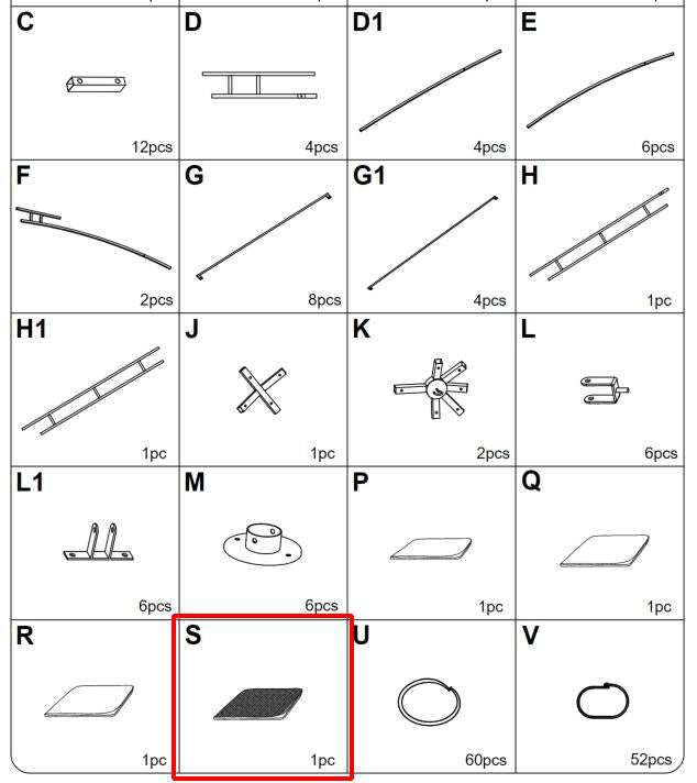 Meetsunny J20 Replacement Parts - Gazebo Cover (Model #S)