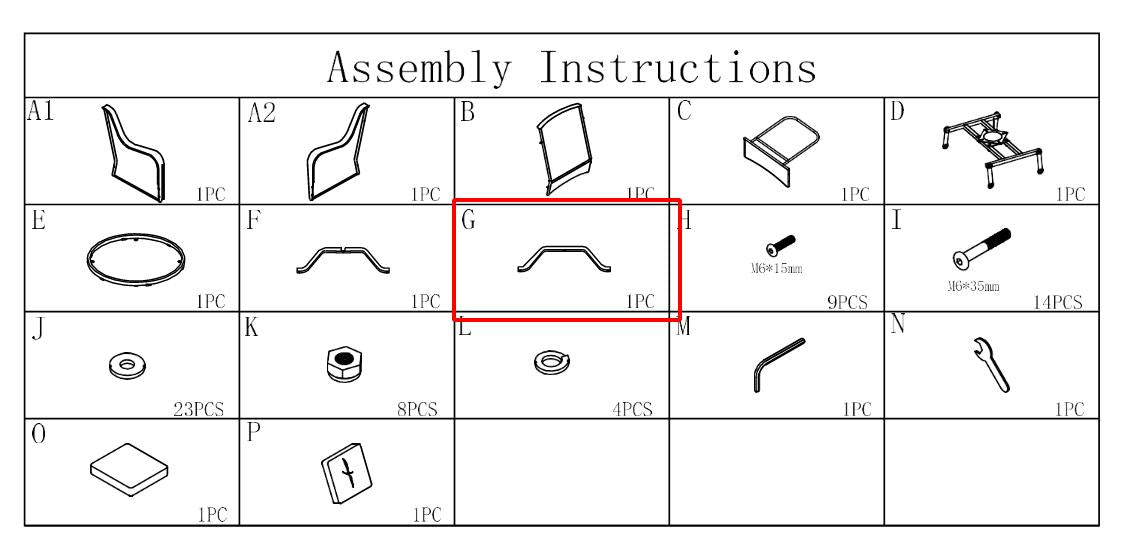 Meetsunny M01-1PK Replacement Parts - Support Bar (Model #G)