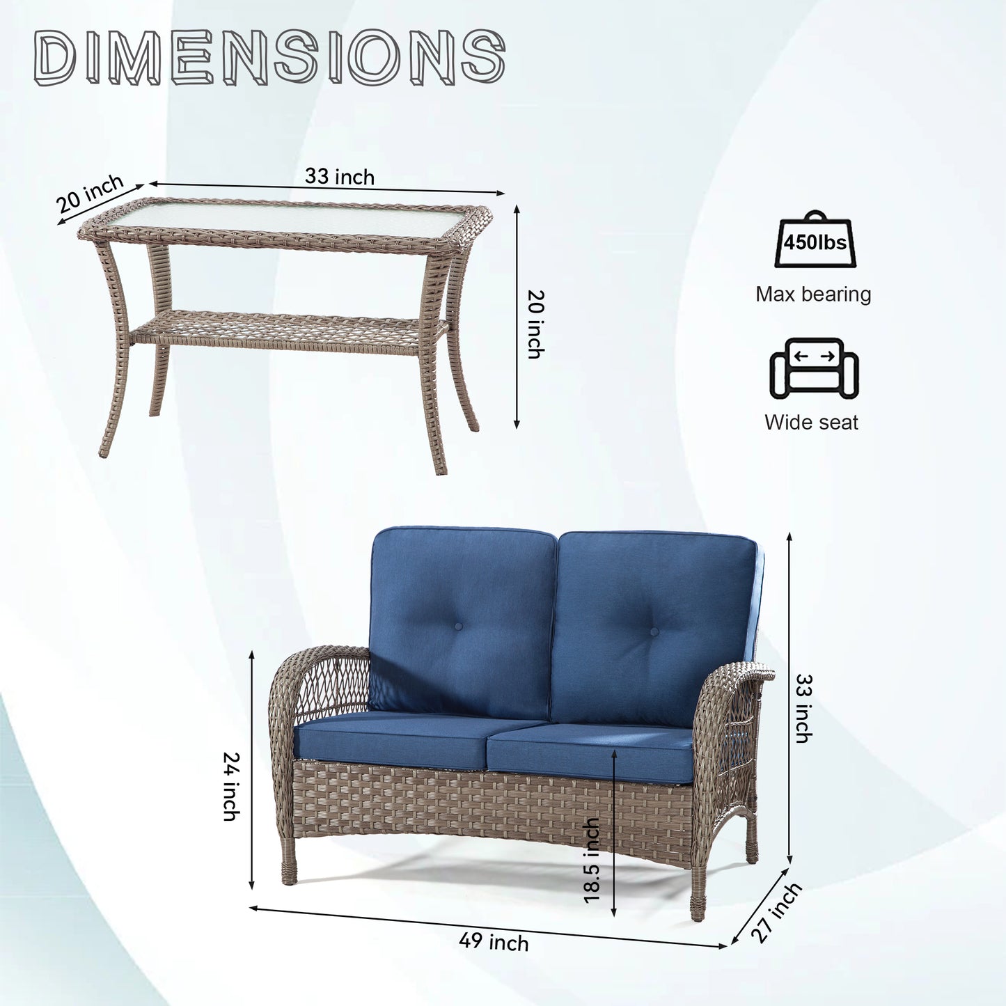 M54 Patio Wicker Loveseat Accessories