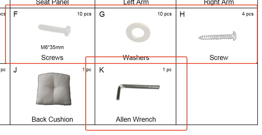 Meetsunny M59 Replacement Parts-#Hardware pack