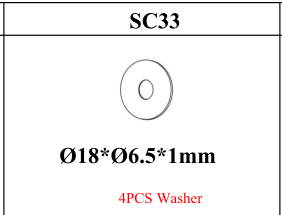 Meetsunny MA12-4 Replacement Parts - Washer (Model #SC33)