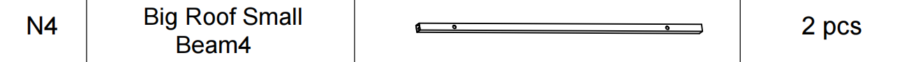 Meetsunny A25 Replacement Parts - Big Roof Small Beam 4 (Model #N4)