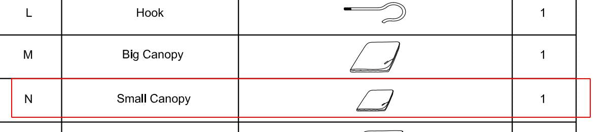 Meetsunny E09 Replacement Parts - Small Canopy (Model #N)