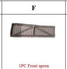 Meetsunny MA07-A1 Replacement Parts - Front apron (Model #F)
