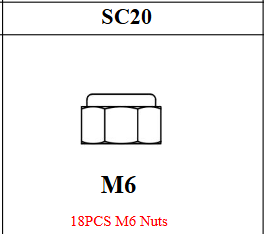 Meetsunny MA12-1 Replacement Parts - SC20(6 Nuts)
