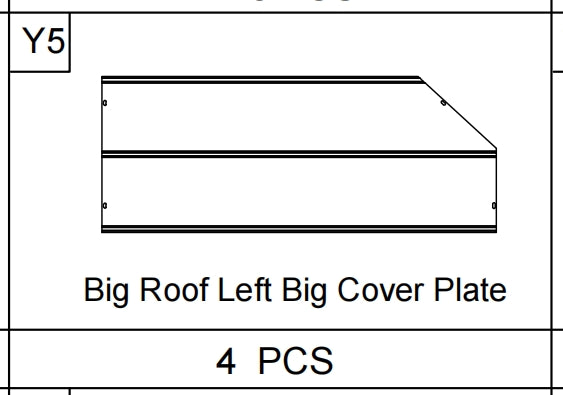 Meetsunny A31 Replacement Parts - Big Roof Left Big Cover Plate (Model #Y5)