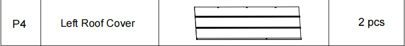 Meetsunny A25 Replacement Parts - Left Roof Cover (Model #P4)