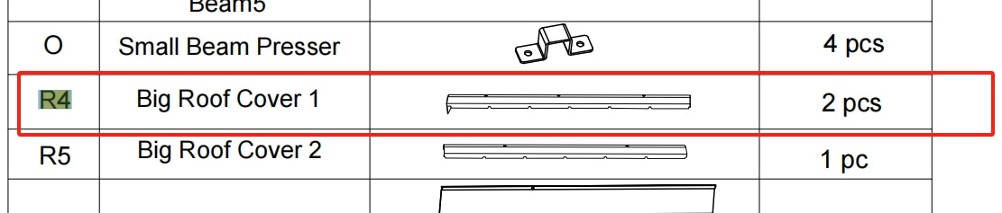 Meetsunny A05 Replacement Parts - Big Roof Cover 1 (Model #R4)