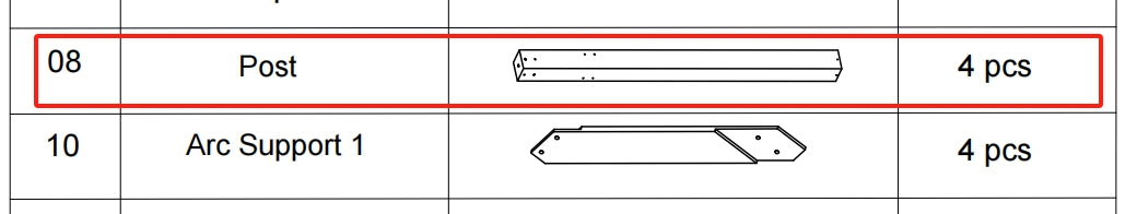 Meetsunny A05 Replacement Parts - Post (Model #08)