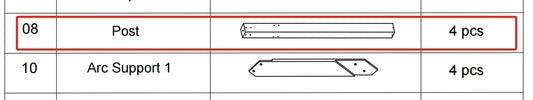 Meetsunny A05 Replacement Parts - Post (Model #08)
