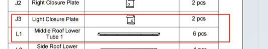 Meetsunny A05 Replacement Parts - Middle Roof Lower Tube 1 (Model #L1)