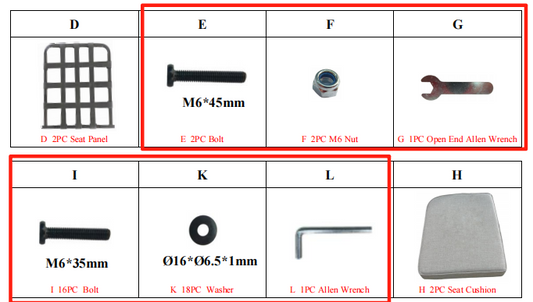 Meetsunny MA06-A2/B6 Replacement Parts - Hardware Pack