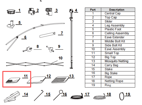 Meetsunny J01 Replacement Parts-Small Top (Model #11)