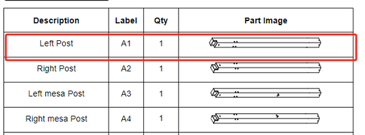 Meetsunny F04 Replacement Parts -Left Post (Model #A1)