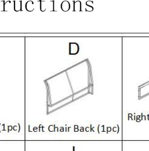Meetsunny M25 Replacement Parts - Left Chair Back (Model #D)