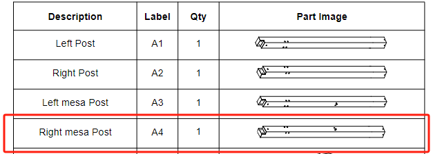 Meetsunny F04 Replacement Parts - Right Mesa Post(Model #A4)