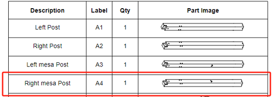 Meetsunny F04 Replacement Parts - Right Mesa Post(Model #A4)