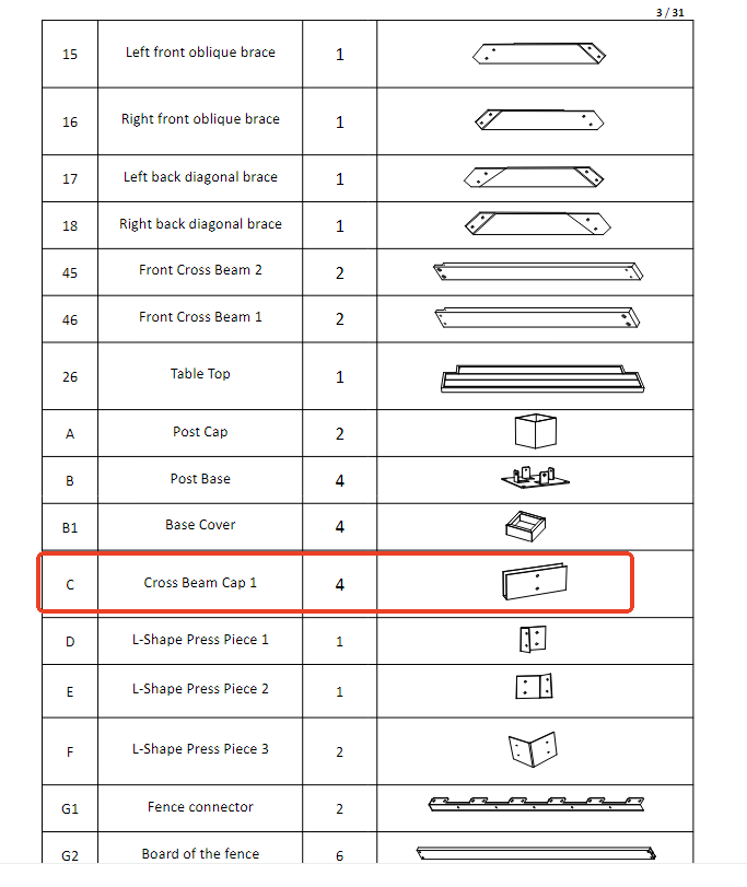 SHENZHEN-A08 Replacement part （Model #C，4quantity）
