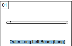 Meetsunny A31 Replacement Parts - Outer Long Left Beam (Long) (Model #01)