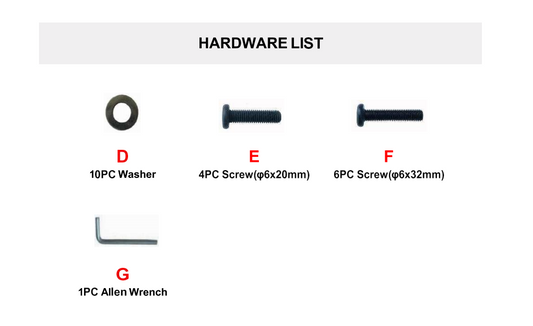 Meetsunny M31 Replacement Parts - hardware pack