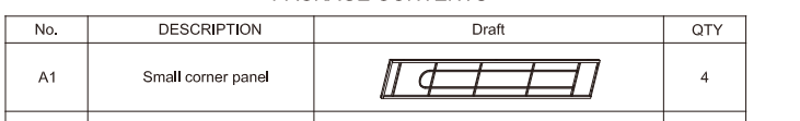 Meetsunny E09 Replacement Parts - Small Corner Panel (Model #A1)