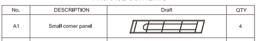 Meetsunny E09 Replacement Parts - Small Corner Panel (Model #A1)