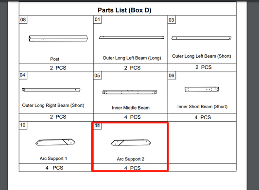 Meetsunny A01 Replacement Parts - 1pscArc Support 2 (Model #11)
