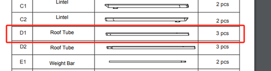 Meetsunny Replacement Parts——Roof Tube#D1