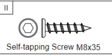 Meetsunny A31 Replacement Parts -Self-tapping Screw M8x35(Model #II)