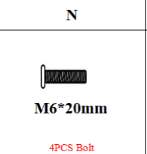 Meetsunny MA011 Replacement Parts - Screws (M6*20 Screws) (Model #N)