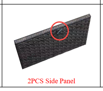 Meetsunny M67 Replacement Parts - elastic cord for Ottoman Side Panel