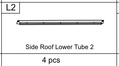 Meetsunny C35 Replacement Parts -Side Roof Lower Tube 2(Part #L2)