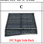 Meetsunny M75 Replacement Parts - Right Sofa Back (Model #C)