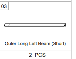 Meetsunny A31 Replacement Parts - Outer Long Left Beam (Short) (Model #03)