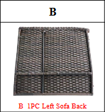 Meetsunny MA06-A1-B5 Replacement Parts -Left Sofa Back (Model #B)